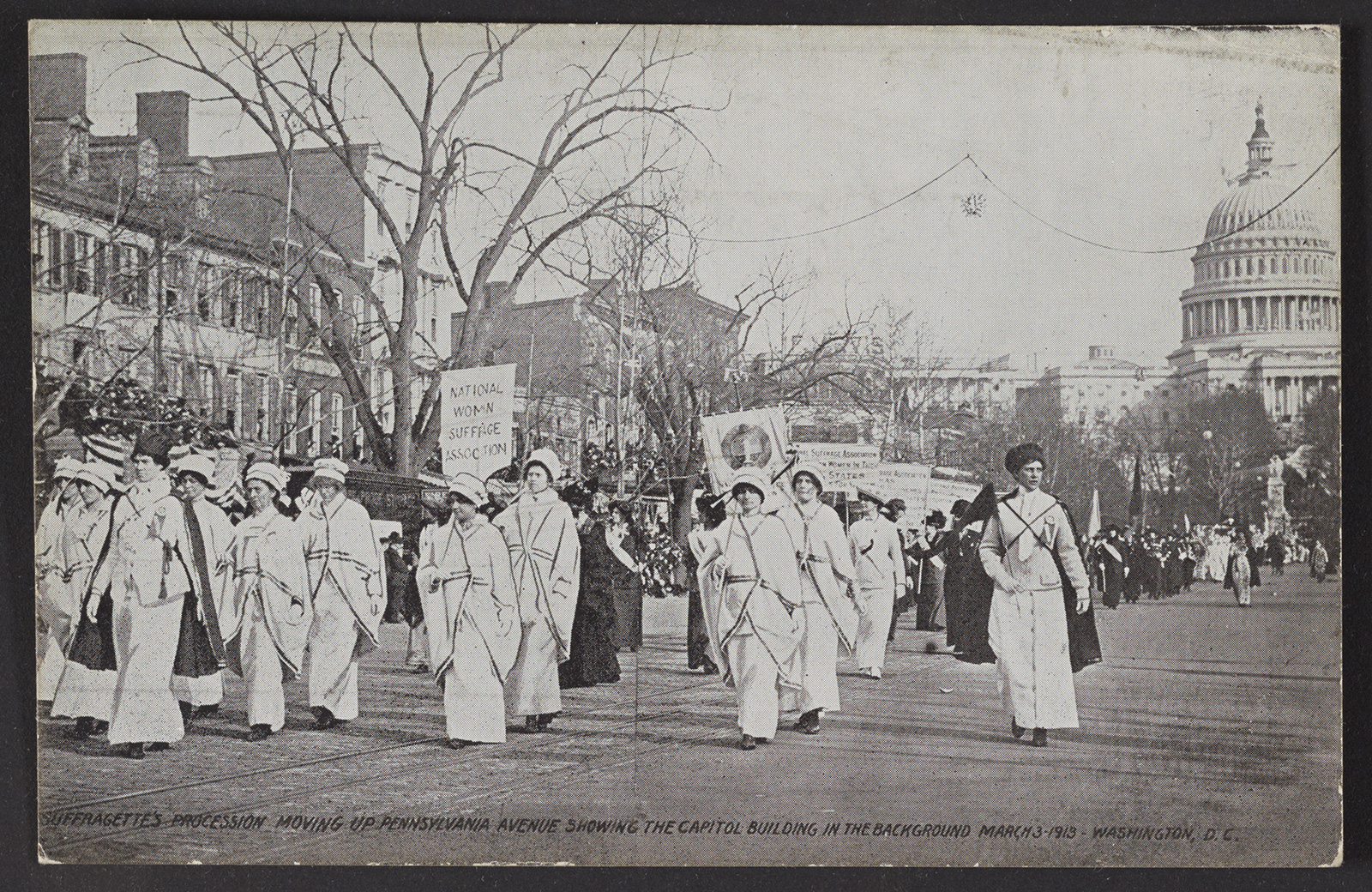 Suffragettes marching down Pennsylvania Avenue in the 1913 Woman Suffrage Procession
